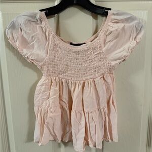Derek Heart Light Pink Smocked Blouse